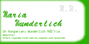 maria wunderlich business card
